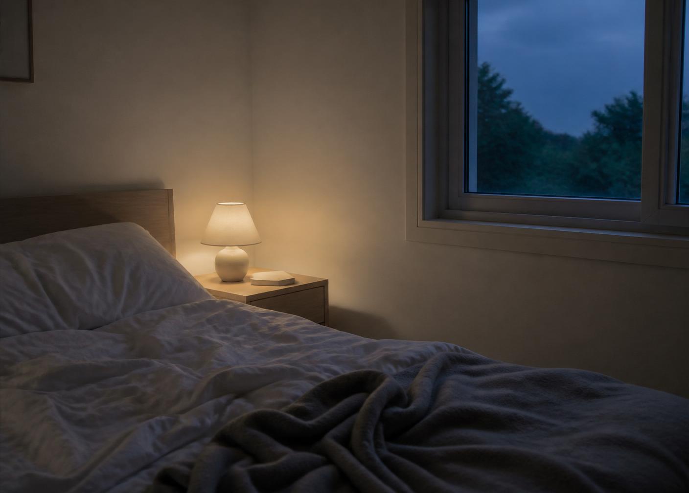 Soft linen curtain catching warm evening light